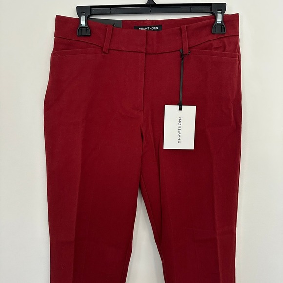41 Hawthorn Pants 2P Becca Straight Leg Burgundy Ponte Stretch Tailored Preppy - Picture 2 of 15